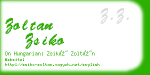 zoltan zsiko business card